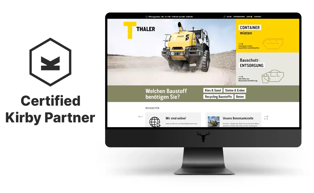 Bild von der Website Thaler Kies +  Certified Kirby Partner