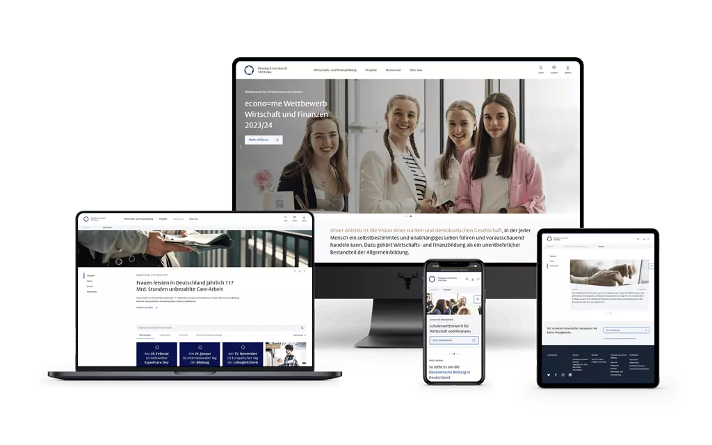 Referenzbild von der Flossbach von StorchStiftung. Es zeigt hier responsive Webdesign